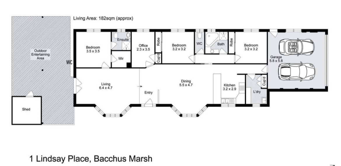 Floorplan of 1 Lindsay Place, Bacchus Marsh, 182 sqm living area